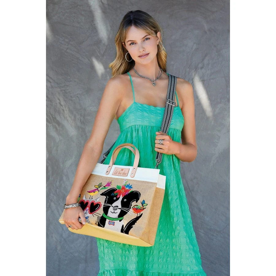 Best Pals East West Burlap Tote - Image 5