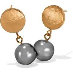 Mediterranean Gray Pearl Post Drop Earrings