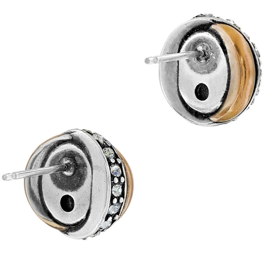 Neptune's Rings Brazil Blue Quartz Button Earrings - Image 2